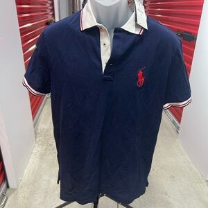 Polo by Ralph Lauren Dark Blue Polo Shirt with Red Logo